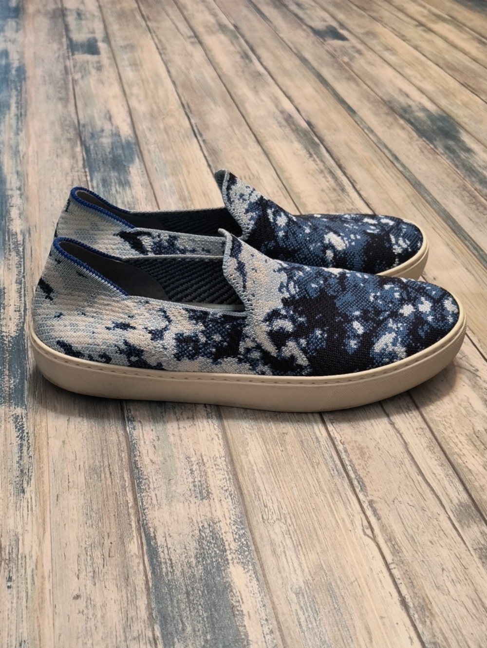 Rothy'sRothy's x The Butcher's Daughter Blue Shibori Slip on Sneakers Sz 9.5